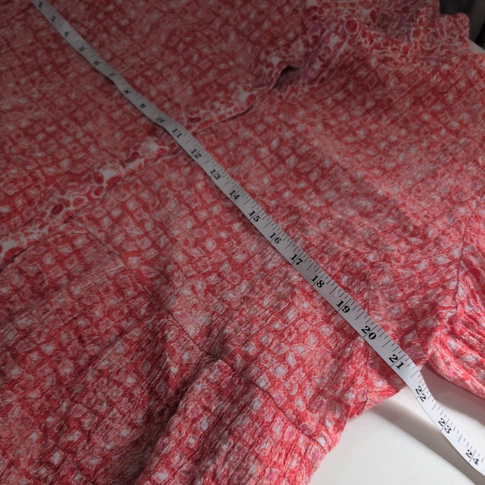 Habitat Clothes to Live In Coral Pink Seersucker Button Front Tunic Dress XXL - Picture 9 of 11